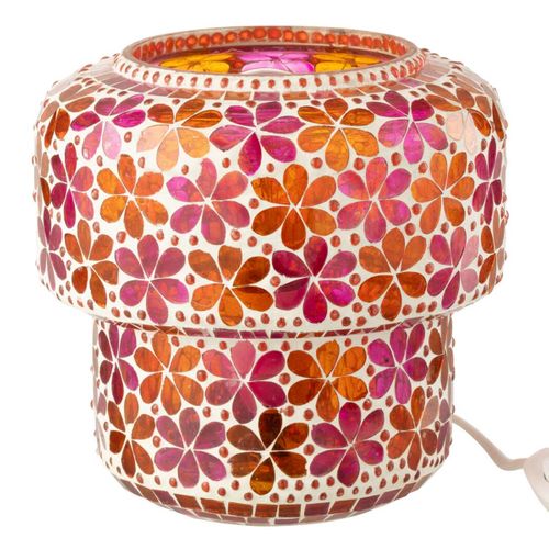 Lampe à Poser Mosaïque "ruthie" 19cm Rose et Orange