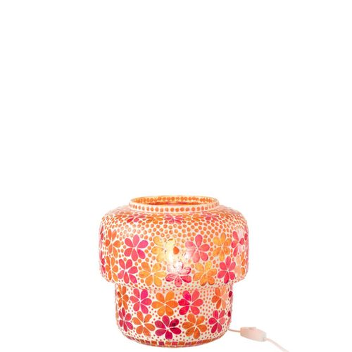 Lampe À Poser Mosaïque "ruthie" 26cm Rose et Orange