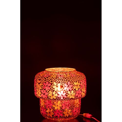 Lampe À Poser Mosaïque "ruthie" 26cm Rose et Orange