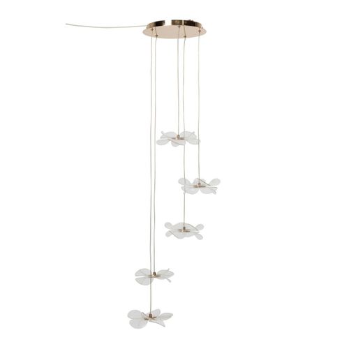 Plafonnier Fleurs LED "blossom Ii" 150cm Doré