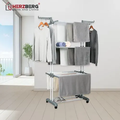 Séchoir Multifonctions 20m D'étendage Gris Hg8034-gry