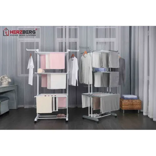 Séchoir Multifonctions 20m D'étendage Gris Hg8034-gry