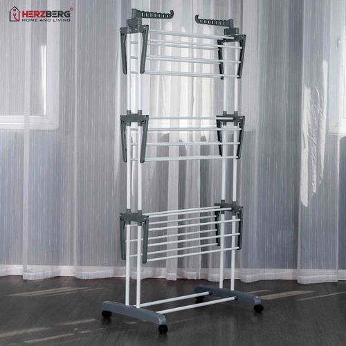 Séchoir Multifonctions 20m D'étendage Gris Hg8034-gry