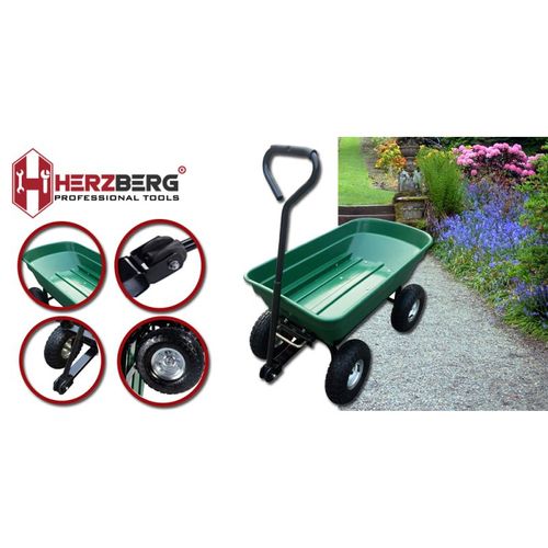 Chariot De Jardin À Main Avec Benne Basculante 50l  Hg8028-50-gre