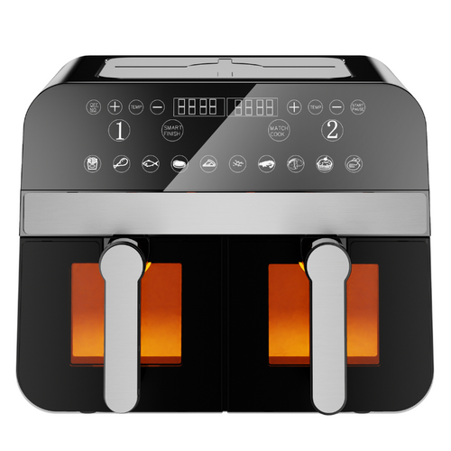 Friteuse à Air Chaud Airfryer Numérique Double Panier Noire 2400w Avec Fenêtre 9l  Cnafd45wb