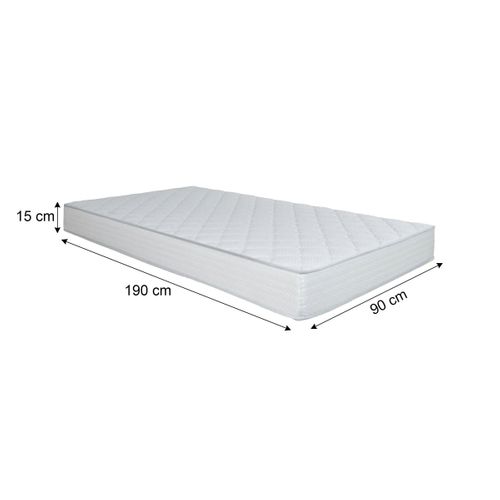 Matelas mousse 90x190 cm SERENA ép.15 cm