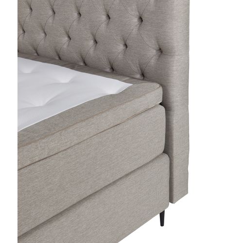 BOXSPRING lit complet taupe CONTINENTAL ép.72 cm 160x200 cm/2x80x200 cm