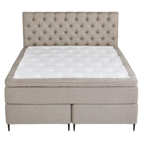 BOXSPRING lit complet taupe CONTINENTAL ép.72 cm 160x200 cm/2x80x200 cm