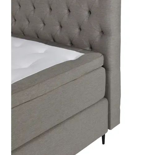 BOXSPRING lit complet gris CONTINENTAL ép.72 cm 180x200 cm/2x90x200 cm vue accessoires