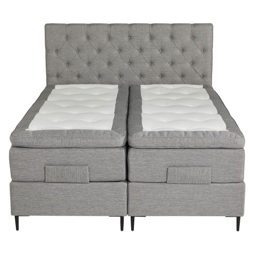 BOXSPRING lit complet relax CONTINENTAL gris 2x80x200 cm ép.66 cm
