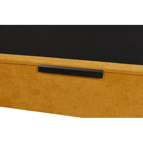 Sommier coffre 140x190 cm DREAMEA EDITION IMPERIAL jaune moutarde vue détaillée