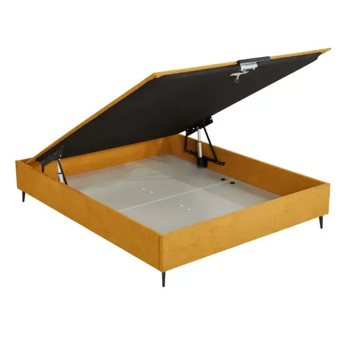 Sommier coffre 140x190 cm DREAMEA EDITION IMPERIAL jaune moutarde