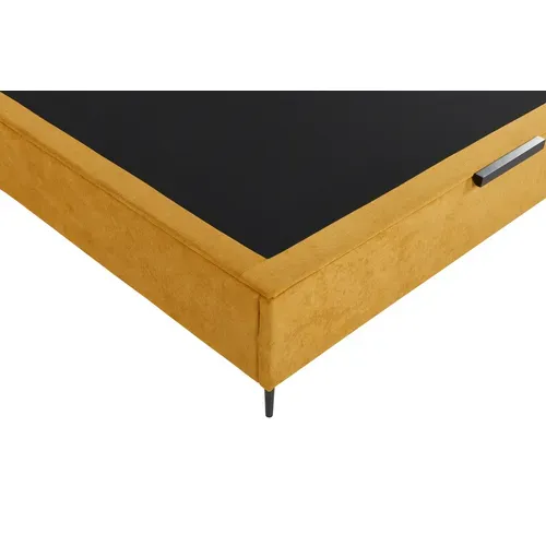 Sommier coffre 140x190 cm DREAMEA EDITION IMPERIAL jaune moutarde