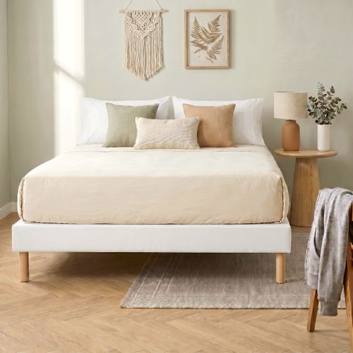 Sommier tapissier 140x190 cm NERION blanc vue d'ambiance 1