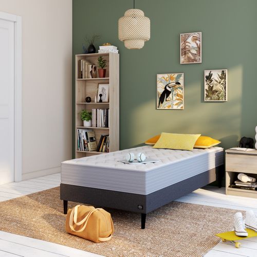 Matelas ressorts 90x190 cm avec mémoire de forme GAIA 2 ép.21 cm vue d'ambiance 1
