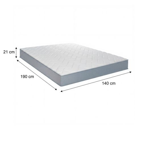 Matelas roulé ressorts 140x190 avec mémoire de forme GAIA 2 ép.21 cm