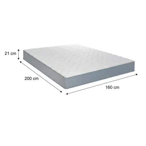 Matelas roulé ressorts 160x200 avec mémoire de forme GAIA 2 ép.21 cm