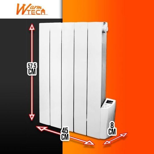 Radiateur Électrique à Inertie Fluide - 900w - 230v - Jusqu'a 35m3 - Blanc