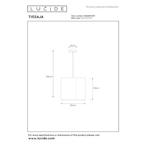 Tissaja Suspension - Blanc - 1xe27