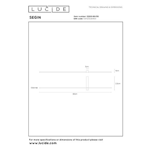 Segin Applique Murale - Noir - LED Intégré