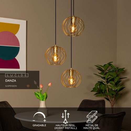 Danza Suspension - Or Mat / Laiton - 3xe27