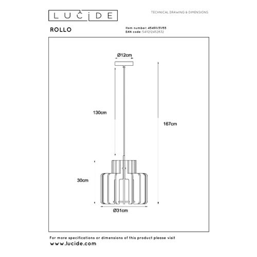 Rollo Suspension - Terre Cuite - 1xe27