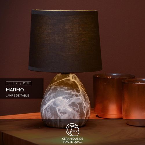 Marmo Lampe De Table - Noir - 1xe14