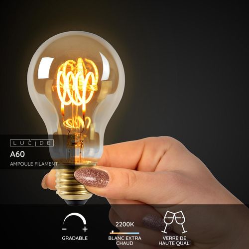 A60 Ampoule Filament - Ambre - E27