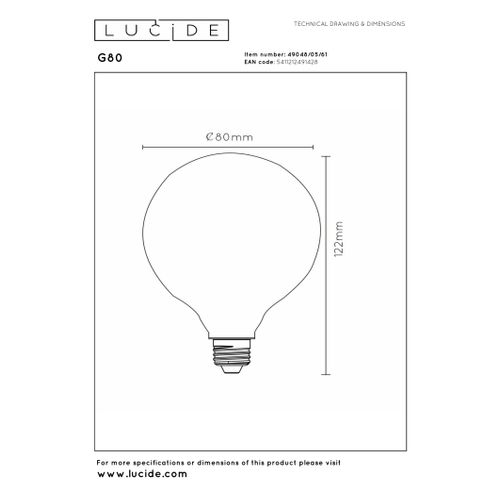 G80 Ampoule Filament - Opalin - E27