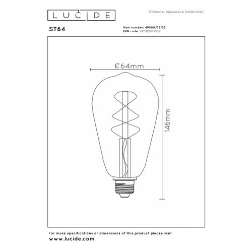 St64 Ampoule Filament - Ambre - E27