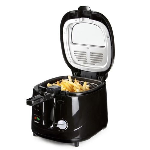 Friteuse Électrique Compacte 2,5 L 1800 W Noire, Thermostat Réglable
