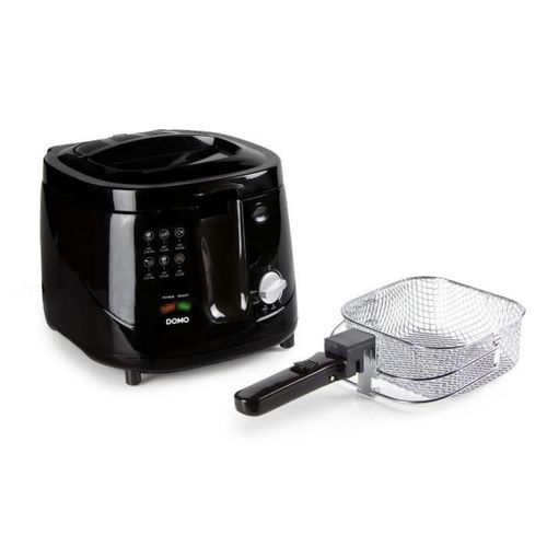 Friteuse Électrique Compacte 2,5 L 1800 W Noire, Thermostat Réglable