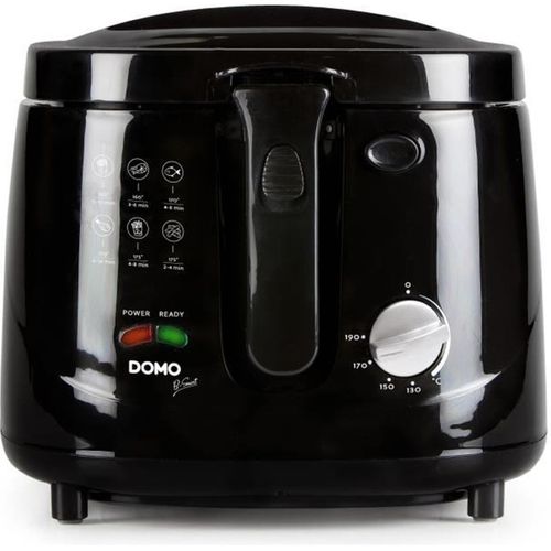 Friteuse Électrique Compacte 2,5 L 1800 W Noire, Thermostat Réglable