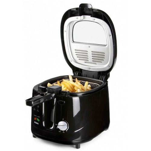 Friteuse Électrique Compacte 2,5 L 1800 W Noire, Thermostat Réglable