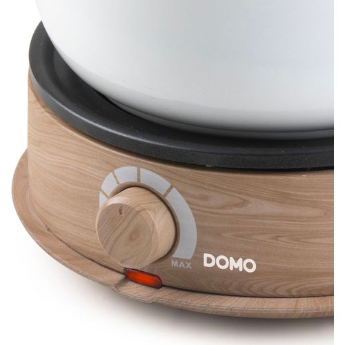 Fondue Électrique 1500 W, 2 L — 8 Personnes, Blanc Effet Bois