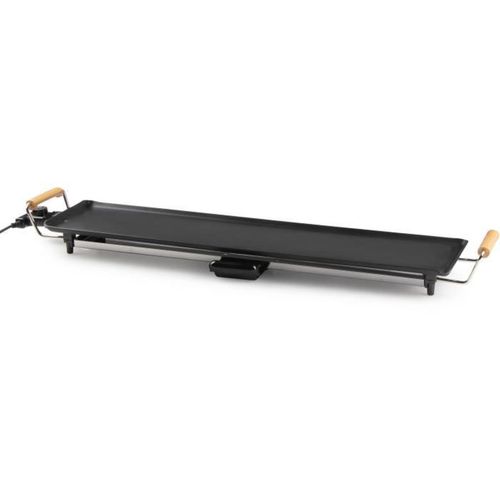 Plancha électrique XXL 1800 W, Plaque Antiadhésive 90 X 22 Cm, Noir
