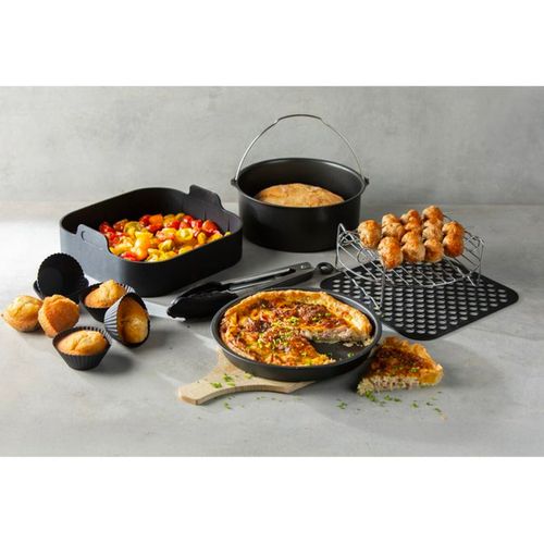 Set Accessoires Airfryer 12 Pièces Pour Friteuse 6 L - Noir, Silicone