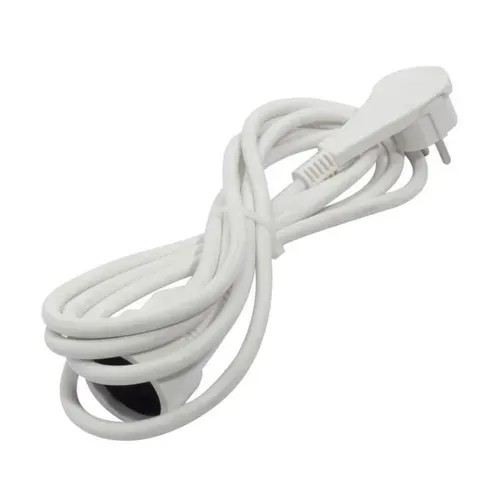 Prolongateur Ho5vvf 3 X 1,5 Mm²- 3 M - Avec Fiche Plate - Blanc