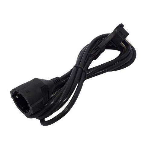 Prolongateur Ho5vvf 3 X 1,5 Mm²- 3 M - Avec Fiche Plate - Noir