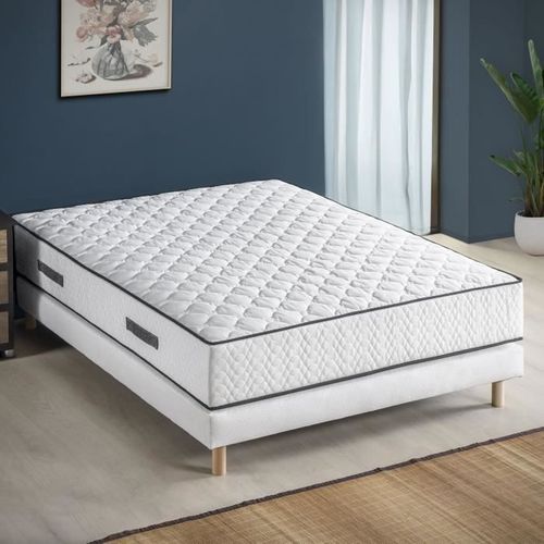 Ensemble Matelas 140 X 190 Cm - 24 Cm Ressorts Ensachés, 7 Zones, Sommier Tapissier