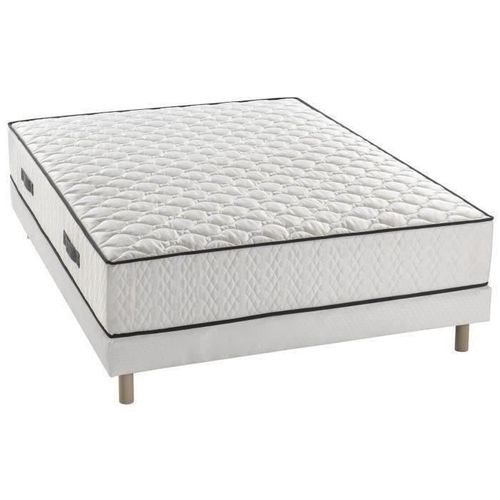 Ensemble Matelas 140 X 190 Cm - 24 Cm Ressorts Ensachés, 7 Zones, Sommier Tapissier