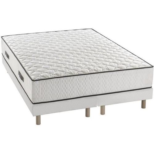 Ensemble Matelas Sommier 180 X 200 Cm Hauteur 24 Cm - Ressorts Ensachés - 7 Zones - Réversible - Fa
