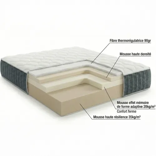 Matelas Mousse 160x200 Accueil Mémoire De Forme Memo Prestige Hbedding - Mousse Ergo, Mousse Hr 35kg