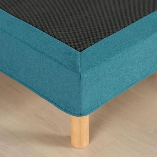 Sommier Tapissier - 140 X 190 Cm - Bleu Turquoise - Kit - Eazyx