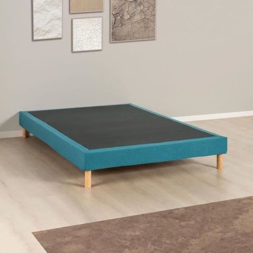 Sommier Tapissier - 140 X 190 Cm - Bleu Turquoise - Kit - Eazyx