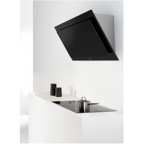 Hotte Décorative Inclinée 90cm 490m3/h Verre Noir - 7838