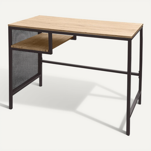 Bureau Industriel En Bois Et Métal Dock - L. 90 X H. 75 Cm - Noir