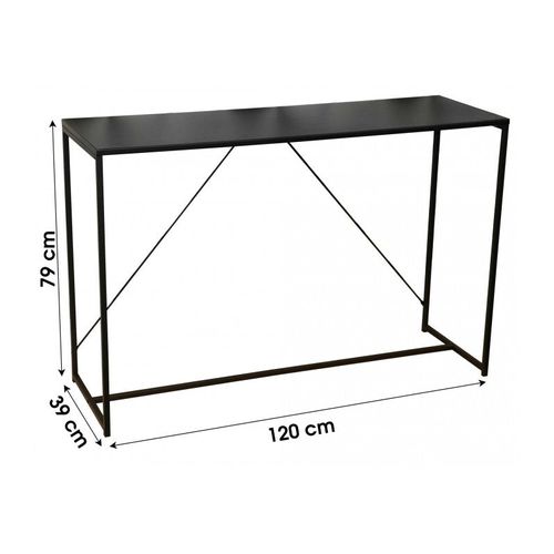 Console Design En Métal Madison - L. 120 X H. 79 Cm - Noir
