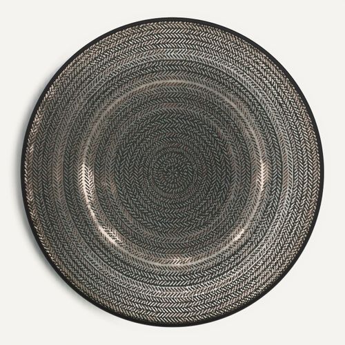 Tapis Ø 120 cm JAVA Gris vue de face