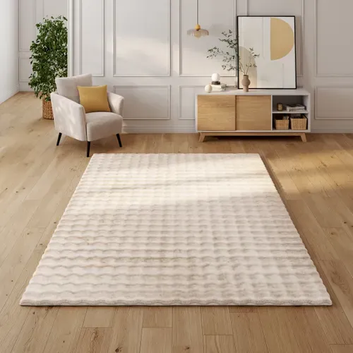 Tapis 200x280 cm FJORD Crème vue d'ambiance 1
